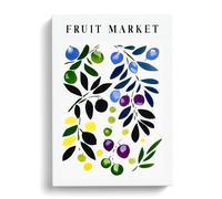 Olives Fruit Market Exhibition Vol.2 Canvas Print | Gallery Wrapped 30mm Frame Wall Art | 30x20 inches | Ready to Hang | Modern Still Life Picture | Living Room Bedroom Lounge Office