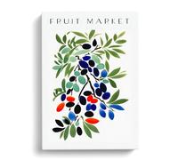 Olives Fruit Market Exhibition Vol.3 Canvas Print | Gallery Wrapped 30mm Frame Wall Art | 30x20 inches | Ready to Hang | Modern Still Life Picture | Living Room Bedroom Lounge Office