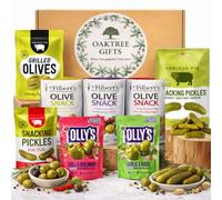 Olives & Snacking Pickles Variety Pack - 8 Premium Healthy Snacks for Adults Savoury Snacks with Ollys Olives & Serious Pig Snacking Pickles | Briny Snack Selection Box | No Oil No Mess Olive Gift Set