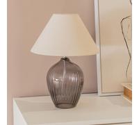 ValueLights | Grey Glass Base Table Lamp with Fabric Tapered Lampshade | Table Lamps, Home Décor & Improvement Essential