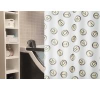 Olivetta Black Grey Shower Curtain (Black, Grey, Beige) 180 x 200 cm.