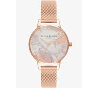 Olivia Burton Abstract Florals Rose Gold Tone Mesh Watch OB16VM11