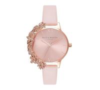 Olivia Burton Analogue Quartz Watch for Women CASE Cuffs Collection with Blush Leather Strap - OB16CB11