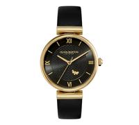 Olivia Burton Analogue Quartz Watch for Women Minima BEE Collection with Black Leather Strap - 24000099