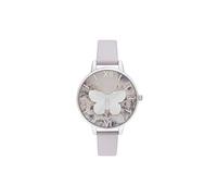 Olivia Burton Analogue Quartz Watch for Women Watercolour Florals Collection with Purple Leather Strap - OB16PP58