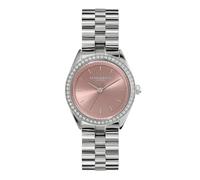 Olivia Burton Bejewelled Pink Stainless Steel Bracelet Watch