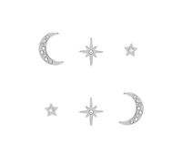 Olivia Burton Celestial North Star + Moon Silver Earring Set - Silver