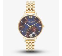 Olivia Burton Demi Lapis Lazuli Floral Dial Gold Plated Bracelet Watch OB16SP13
