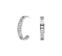 Olivia Burton Silver Honeycomb Detail Hoop Earrings