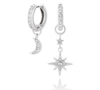 Olivia Burton Moon & Star Sterling Silver Huggie Hoop Earrings