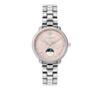 Olivia Burton Silver Moonphase Pink Dial Watch