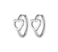 Olivia Burton Silver Kindred Interlink Openwork Heart Hoops