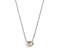 Olivia Burton Silver Kindred Interlink Rose Gold Heart Necklace - 41cm