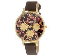 Olivia Burton Tortoiseshell Qtz Multifunction Women's Watch, Brown, strap