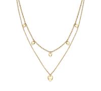 Olivia Burton Women's Mini Heart Light Gold IP Double Layered Necklace