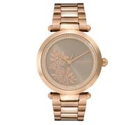 Olivia Burton Signature Florals T-Bar Grey Dial & Carnation Gold Tone Watch