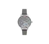 Olivia Burton Analogue Quartz Watch for Women with Dark Grey Vegan Leather Strap - OB16TZ05