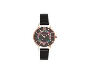 Olivia Burton WONDERLAND Women's Watch, Analog, BLACK ROSE, strap