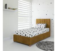 Olivia Fabric Ottoman Single Bed Rest Relax Mustard Single