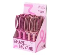 Olivia Garden Fingerbrush Boar & Nylon Think Pink 2025 Display 8Pcs