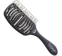 Olivia Garden - iDetangle Hairbrush for Thick Hair - Detangler for Wet & Dry Hair - Easy & Painless Detangling - Women, Men & Children - Flexible Curved Detangle Hair Brush for Coarse Hair - Black