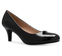 Olivia K Women's Comfort Classic Round Toe Kitten Low Mid Heel Dress Pumps Black Size: 6 UK