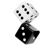 Olivia Martini Jumbo Dice Decor, Set of 2, Natural Wood Decorations with Black and White Colors, Trendy Home Interior Centerpieces for Tables, Mantles, and Shelves