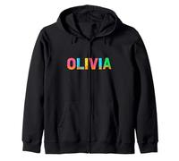 Olivia. Name Ice Cream Waffle Child Daughter Birthday Gift Zip Hoodie