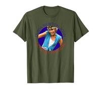 Olivia Newton-John Let's Get Physical Circle Photo T-Shirt, Men, Olive Green, Small