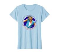 Olivia Newton-John Let's Get Physical Circle Photo T-Shirt, Women, Baby Blue, XX-Large