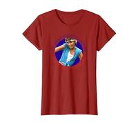 Olivia Newton-John Let's Get Physical Circle Photo T-Shirt, Women, Cranberry Red, Small
