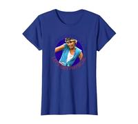 Olivia Newton-John Let's Get Physical Circle Photo T-Shirt, Women, Royal Blue, Small