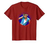 Olivia Newton-John Let's Get Physical Circle Photo T-Shirt, Youth, Cranberry Red, Medium