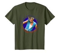 Olivia Newton-John Let's Get Physical Circle Photo T-Shirt, Youth, Olive Green, Medium