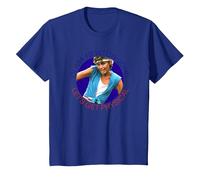 Olivia Newton-John Let's Get Physical Circle Photo T-Shirt, Youth, Royal Blue, Large