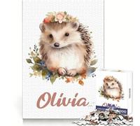 Olivia Nursery Hedgehog 1000 Pieces Jigsaws Adults Puzzles Gifts Think Game Leisure Fun Quality Edge Lovely Present (38x26cm)
