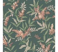 Olivia Pink Sage Floral Leaf Wallpaper - Flowers Botanical Leaves - Classy Stylish Trendy Feature Wall