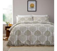 Olivia Rocco 100% Cotton Duvet Cover Set 200 Thread Count Printed Quilt Covers With Pillowcases Bedding Bed Linen Sets, Sion Sage Green King