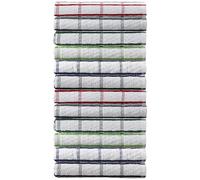 Olivia Rocco 100% Egyptian Cotton Terry Tea Towel Set Pack of 12x Professional Large Catering Grade Essential Dish Cloths Kitchen Towels Restaurant Bar Glass