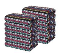 Olivia Rocco 12 Pack Multi Check Terry Tea Towel 100% Cotton Kitchen Towels Super Absorbent Quick Drying Dish Cloths for Home Essential- 12 PK