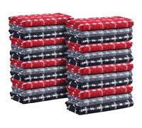 Olivia Rocco 24 Pack Mono Check Tea Towels 100% Soft Cotton Kitchen Dish Bar Towel Super Absorbent Quick Drying Cloths- 24 PK