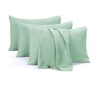 Olivia Rocco 4 Pack Pillowcases Standard Size 50 x 75 cm 100% Soft Brushed Microfiber Pillow Covers with Envelope Closure Wrinkle & Fade Resistant, Sage Green