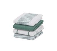 Olivia Rocco 4 Pack Tea Towel Kitchen Tea Towels Cotton Absorbent Long Lasting Catering Bar Dish Towel Cloth, Green
