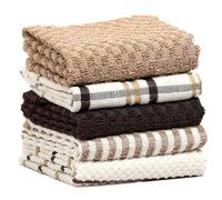 Olivia Rocco 5 Pack Terry Kitchen Tea Towels Cotton Super Absorbent Quick Drying Soft Towel Cloth, Natural