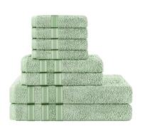 Olivia Rocco 8 Piece Towel Set 2 Bath Towels 2 Hand Towels and 4 Washcloths Cotton Hotel Quality Super Soft and Highly Absorbent, Sage Green
