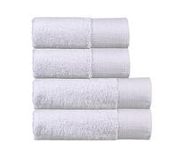 Olivia Rocco Bamboo Towel Bale Set Towels Super Soft Highly Absorbent Hand Bath Towel Quick Dry Towels Bath Sheets For Bathroom Home Hotel, 2 Bath and 2 Hand Towels White