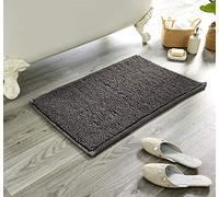 Olivia Rocco Bath Mat Plain Super Soft Deep Pile Heavy Weight Micro Bobble Bathmat Bathroom Shower Mat, 50 x 80 cm, Charcoal