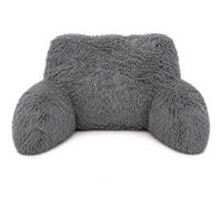 Olivia Rocco Bedrest Cuddle Snuggle Cushion Reading Pillow with Arms, Back Support Cushion for Sitting Up in Bed, TV Watching, Gaming & Relaxing- Snuggle Grey