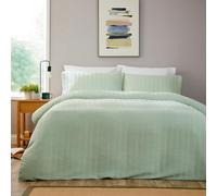 Olivia Rocco Belgravia Duvet Cover Set with Pillowcases Soft Easy Care Modern Bedding Quilt Bed Linen sets, Sage Green Double