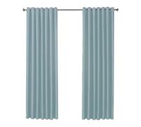 Olivia Rocco Blackout Eyelet Curtains Black Out Thermal Ring Top Curtain Pair Window Treatment Living Room Bedroom, 66" (Width) x 90" (Drop) Duck Egg